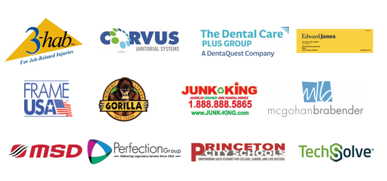Silver sponsor's logos on banner
